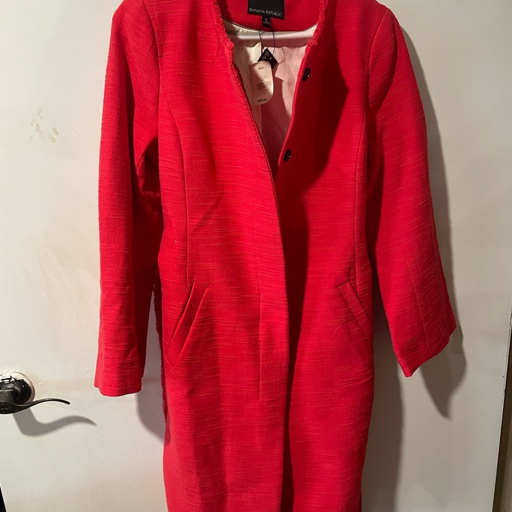 Red banana republic women’s red dress coat size medium
